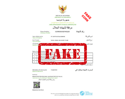 Fake sertifikat halal