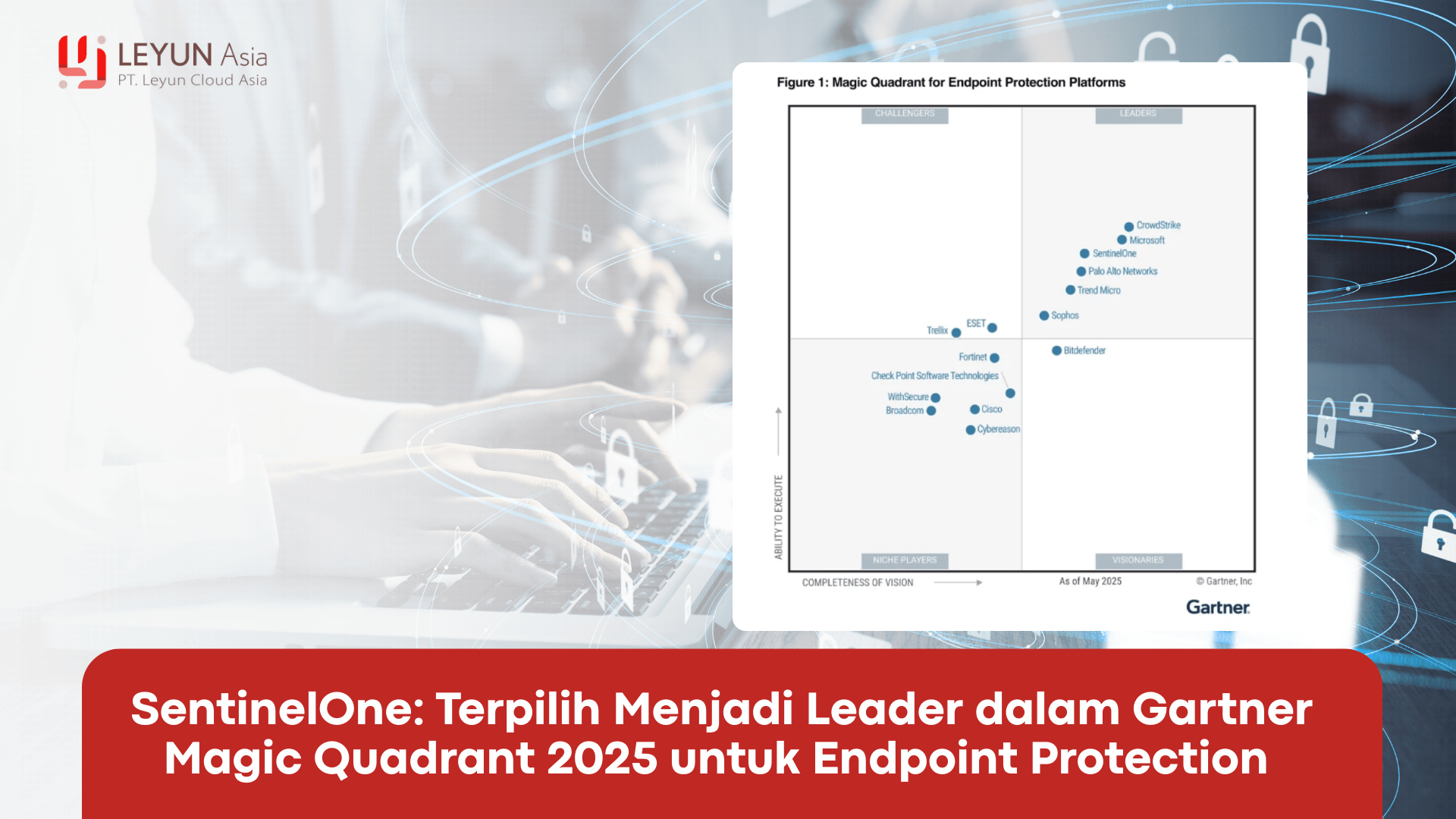 Sentinelone terpilih menjadi leader dalam gartner magic quadrant 2025 untuk endpoint protection
