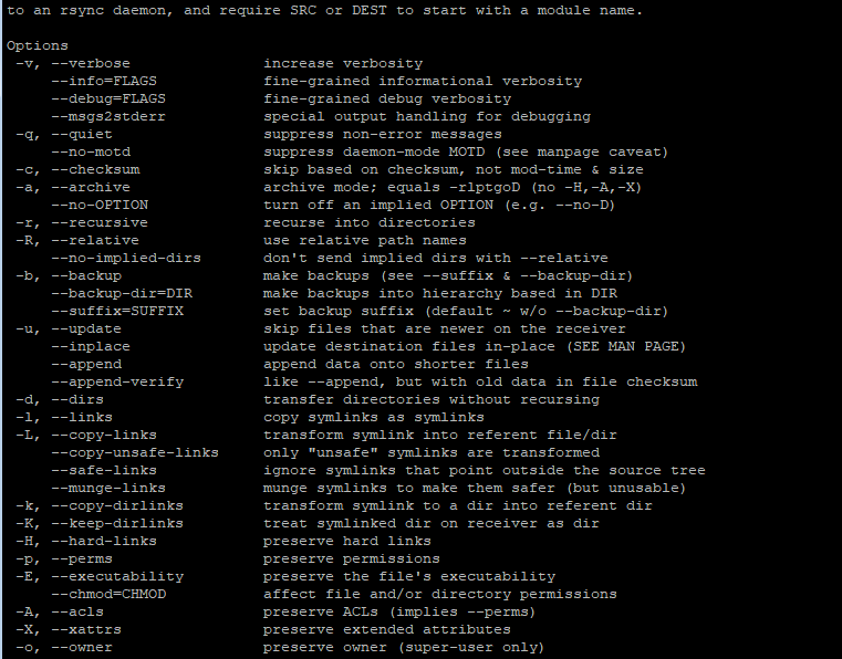 Rsync parameter Leyun Asia